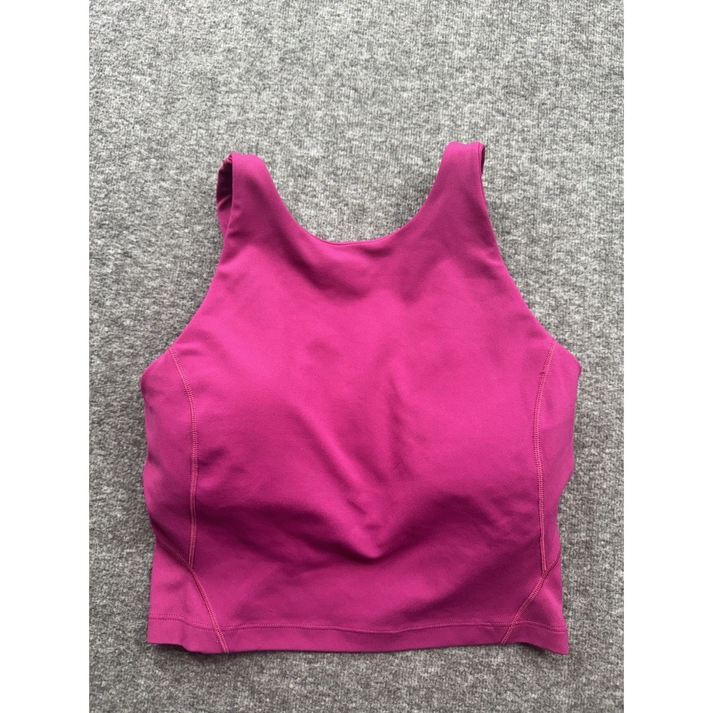Lululemon High Neck Align Tank Womens 4 Crop Top Sports Bra Yoga LW1DKES Pink